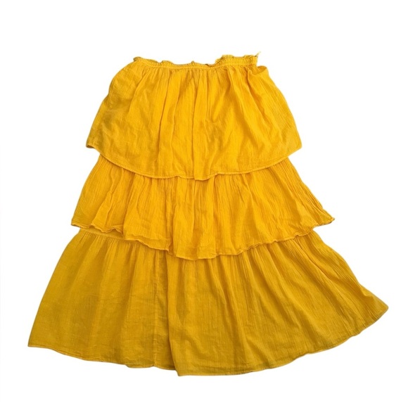 Happy X Nature Yellow Sleeveless Tiered Midi Dress OR Maxi Skirt Size Large - Picture 3 of 7